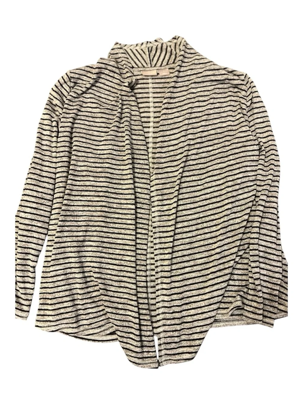Chico's Zenergy Striped Open Front Cardigan Draped Wrap Sweater Size 1 US 8/10